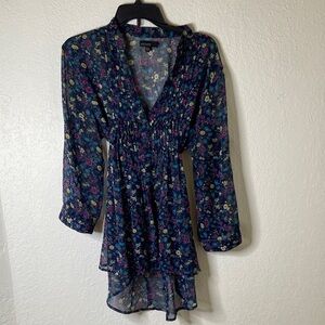 Weavers Navy Floral Tunic Top